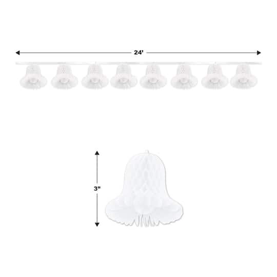 Beistle 24ft. White Tissue Bell Streamer